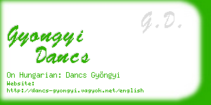 gyongyi dancs business card