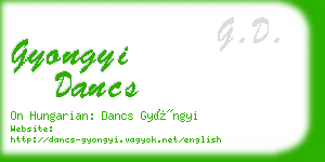 gyongyi dancs business card